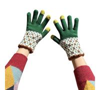 HVRFJXI Colorful Flower Pattern Knitted Gloves for Winter Warmth Adult Teens for Outdoor Activity Cycling Daily Commute Warm for Cycling Skiing Outdoor