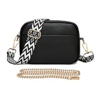 HVRFJXI Crossbody Camera Bag with Stylish Colorful Strap Pu Leather Shoulder Bags for Adventures and Daily Commutes