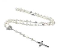 HVRFJXI Crosses Pendant Necklace for Men Women Gothic Accessories Neck Beaded Black/White Chain Collarbone Charm