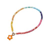 HVRFJXI Delicate Floral Beaded Necklace Handcrafted Glass Jewelry Light Design Excellent Present for Her