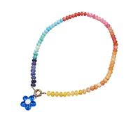 HVRFJXI Delicate Floral Beaded Necklace Handcrafted Glass Jewelry Light Design Excellent Present for Her