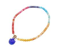 HVRFJXI Delicate Floral Beaded Necklace Handcrafted Glass Jewelry Light Design Excellent Present for Her