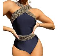 HVRFJXI Elegant Plain Color Swim Tankini with Back Crossing Design and Soft Lining Great for Water Sports and Sunbathing Women ' s Tankini