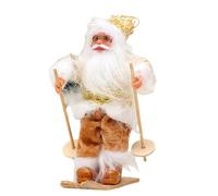 HVRFJXI Festival Santa Skiing Figure Delicate Santa On Skis Figurine For Christmas Decors Lover