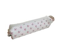 HVRFJXI Floral Canvas Pencil Case Design Spacious Planner for Students Professionals Essentials Single Compartment Pen Owner