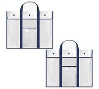 HVRFJXI Large Clear Bag with Handle and Zipper Waterproof Art Storage for Charts and Teaching Multipurpose Art for Kids Clear with Handle and Poster Storage with for Teachers