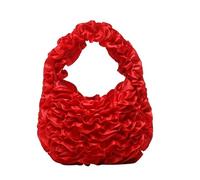 HVRFJXI Luxury Crinkle Texture Lace Ruffed Handbag Various Carrying Option Lightweight Top Handle Bag For Women And Girls Sophisticated Ladies' Bag