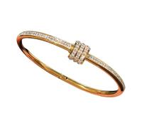 HVRFJXI Minimalists Steel Diamonds Fashionable Designs for All Day Comfortable Full Diamonds Bangle