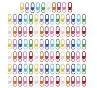 HVRFJXI Of 100 Colorful Spring Fastener Rotatable Keyring Carabiners Hook Rotating Snap Hooks Metal Rings Lobster
