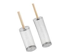 HVRFJXI Outdoor Grilling Basket Stainless Steel Removable Wood Handle Large Capacity for Camping and Barbecue Even Cooking BBQ Basket