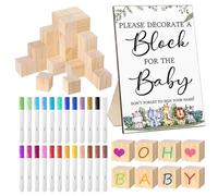 HVRFJXI Pack of 75 Natural Wood Empty Building Hurdles Three Wheeled Infant Creative Drawing Games and Parent Child Connection Tasks Enhancing Imagination Family Entertainment