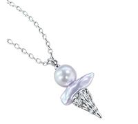 HVRFJXI Perfect Present Ice Cream Shaped Pearls Necklace Romance Styles for Her Birthday Gift Fashion Jewelry Women Accessory Romance Gift Ice Cream Pearls Necklace