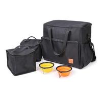 HVRFJXI Pet Dog Camping Crossbody Handbag With Foldable Bowl Feed Pocket Pouch Food Bag Pocket Crossbody Camping Tote For Small Dogs Organizers Carriers