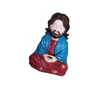 HVRFJXI Resin Meditating Jesuses Figurines Easters Christmas Desktop Decorations Meditations Statue Decors Religious Gift Unisex Meditations Statue Decors