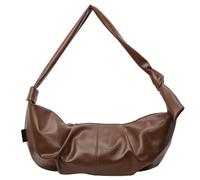 HVRFJXI Sophisticated Half Crossbody Bag Practical Pu Leather Shoulder Purse Dumpling Pack Suitable for Various