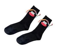 HVRFJXI Women's Aesthetic Braids Ugly Dolls Calf Socks Novelty Funny Middle Tube Cotton Socks for Casual and Cosplay Party