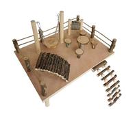 HVRFJXI Wood Stackable Hamster Toy Combo Offering Versatility And Exploration Possibilities To Keep Small Pet Active And Happy Houses Dwarfs House