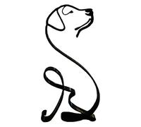 HVRFJXI Wrought Iron Dog Sculpture Minimalist Art Desktop Ornament Metal Animals Statue Home Office Desk Decorations Dog Sculpture
