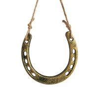 HVSENW Cast Iron Horseshoe Hanging Decor - Rustic Good Luck Charm Horse Shoe for Wall and Door Decorations - Ideal for Craft Projects/Horse Themed Party/Wedding Party/Table Centerpieces (Gold)