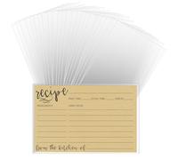 HVSWLY 100PCS 3x5 Recipe Card Protectors,Clear Recipe Plastic Sleeves,Transparent Index Cards Sleeve to Protect Your Recipes from Kitchen Messes