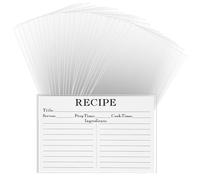 HVSWLY 100PCS Recipe Card Protectors,4x6 Waterproof Clear Recipe Card Covers,Plastic Sleeves for Recipe Card,Protect Your Recipes from Kitchen Messes, TCD-56