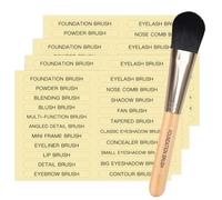 HVSWLY 210 PCS Makeup Brush Label Stickers,Waterproof Brush Name Labels,Self-Adhesive Foundation Brushes Labels,for Beauty Salon and Personal Use(Clear,10 Sheets), TCD-52