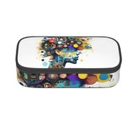 HVTTIOR Artificial Intelligence Brain Print Essential Large Capacity Pencil Case 8.3 x 2 x 3.7 Inches Functional Bag for Women