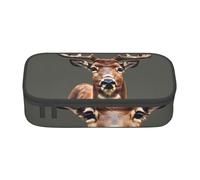 HVTTIOR Beauty Deer Print Essential Large Capacity Pencil Case 8.3 x 2 x 3.7 Inches Functional Bag for Women