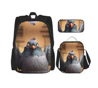 HVTTIOR Cartoon Pigeon 1 Print Travel Bag Stylish Adjustable Shoulder Strap Fashion Backpack Lunch Bag Pencil Case