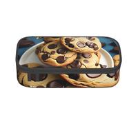 HVTTIOR Cookies Food Chocolate Chips Biscuits Print Essential Large Capacity Pencil Case 8.3 x 2 x 3.7 Inches Functional Bag for Women