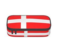 HVTTIOR Denmark Danish Flag Print Essential Large Capacity Pencil Case 8.3 x 2 x 3.7 Inches Functional Bag for Women