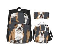 HVTTIOR English Bulldogs Print Travel Bag Stylish Adjustable Shoulder Strap Fashion Backpack Lunch Bag Pencil Case