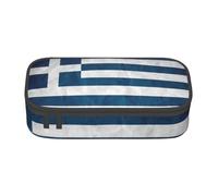 HVTTIOR greek flag Print Essential Large Capacity Pencil Case 8.3 x 2 x 3.7 Inches Functional Bag for Women