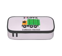 HVTTIOR I Love Garbage Trucks Print Essential Large Capacity Pencil Case 8.3 x 2 x 3.7 Inches Functional Bag for Women