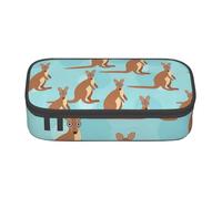 HVTTIOR - Kangaroo Zoo Large Capacity Pencil Case for Women, 8.3 x 2 x 3.7 inches