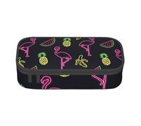 HVTTIOR Large Capacity Pencil Case 8.3 x 2 x 3.7 inch Pineapple Banana Flamingo Print Pencil Case Functional for Women