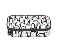 HVTTIOR - Large Capacity Pencil Case 8.3 x 2 x 3.7 inches with Crowd of Penguins Design