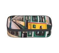 HVTTIOR lisbon tram pattern Print Essential Large Capacity Pencil Case 8.3 x 2 x 3.7 Inches Functional Bag for Women