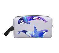 HVTTIOR Orca Killer Whale Print Toiletries Makeup and Daily Essentials Large Capacity Zippered Storage Travel Bag, White, One Size