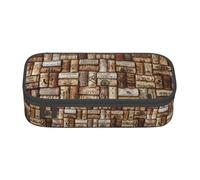 HVTTIOR Wine cork Print Essential Large Capacity Pencil Case 8.3 x 2 x 3.7 Inches Functional Bag for Women