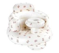 Hvygss Inflatable Baby Seat with Tray, Comfortable Sit Me Up Floor Seat for Baby Learning to Sit, Portable Built in Air Pump Back Support Blow Up Infant Floor Chair for Babies 3 Months (Bear Cub)