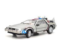 HW 1/18 Elite for Back to The Future Time Machine Ultimate Edition BCJ97 Diecast Car Models Hobbies Collection Gifts