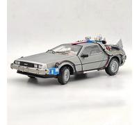 HW 1/18 Elite for Back to The Future Time Machine Ultimate Edition BCJ97 Diecast Car Models Hobbies Collection Gifts