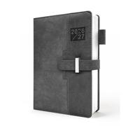 HW CASA A5 Daily Diary (Lug 2026 to Aug 2027) - Multilingual Holidays (DE/IT/ES/EN/FR), Elastic Closure PU + Paper, Monthly Summary