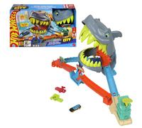 HW City Shark Chomp Beach Playset & Die-Cast Toy car