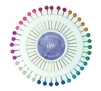 HW PRODUCTS Bright Multi Colour Pearl Head Mild Steel Dressmakers Pins Rosette