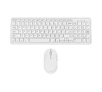 HW156 2.4GHz Wireless Keyboard and Mouse Set, 96 Keys Full-Size Ultra Thin Silent Lightweight, Shared USB Receiver, Optical Mouse Combo for Laptop PC Desktops Computer/Windows/Mac/iMac (White)