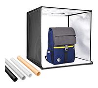 HWAMART LED 40x40cm 16" MINI Foldable Studio Lightbox 50W Softbox Photo Lighting Kit + Four Backgrounds LED Photo Studio Light Cube Tent (16")