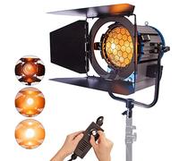 HWAMART Pro 2000W Fresnel Tungsten Spotlight Lighting for Studio Soft Video Light with dimmer Built in + Bulb, Professional Kit for YouTube Product Photography Microfilm Shooting and TV Show