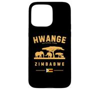 Hwange National Park Zimbabwe Flag Elephants Safari Case for iPhone 15 Pro Max